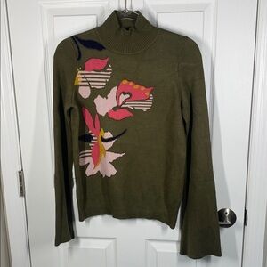 Knitted and knotted Anthropologie olive green sweater  size small